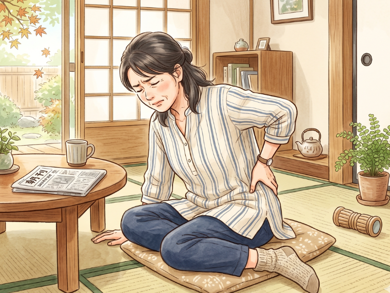 腰に手を当てている女性