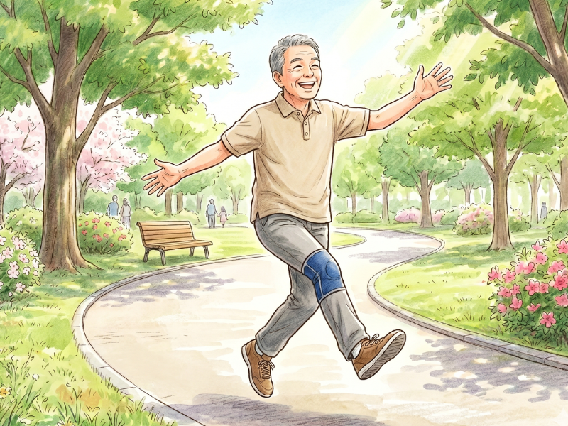 スキップしている男性